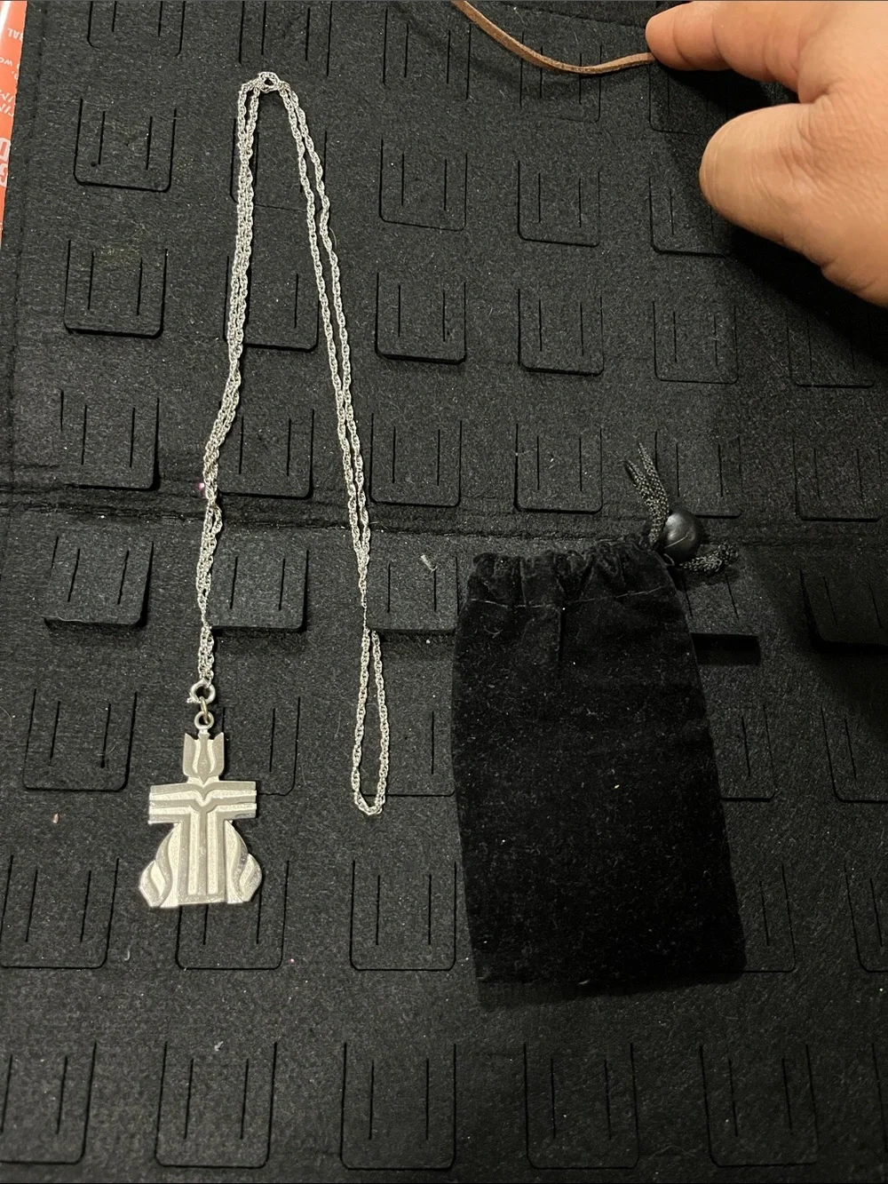 Unbranded Silver Geometric Cat Pendant Necklace